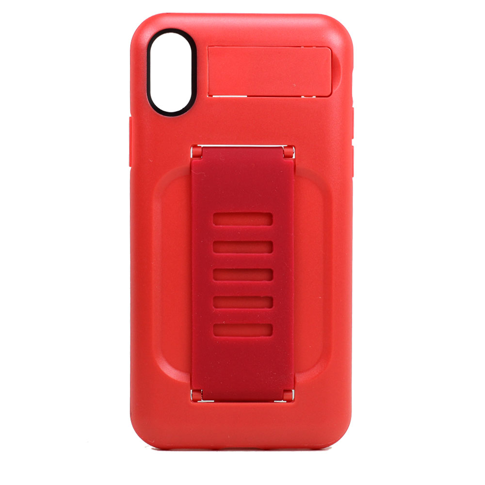 iPHONE XS / X Easy Grip Hybrid Stand Case (Red)
